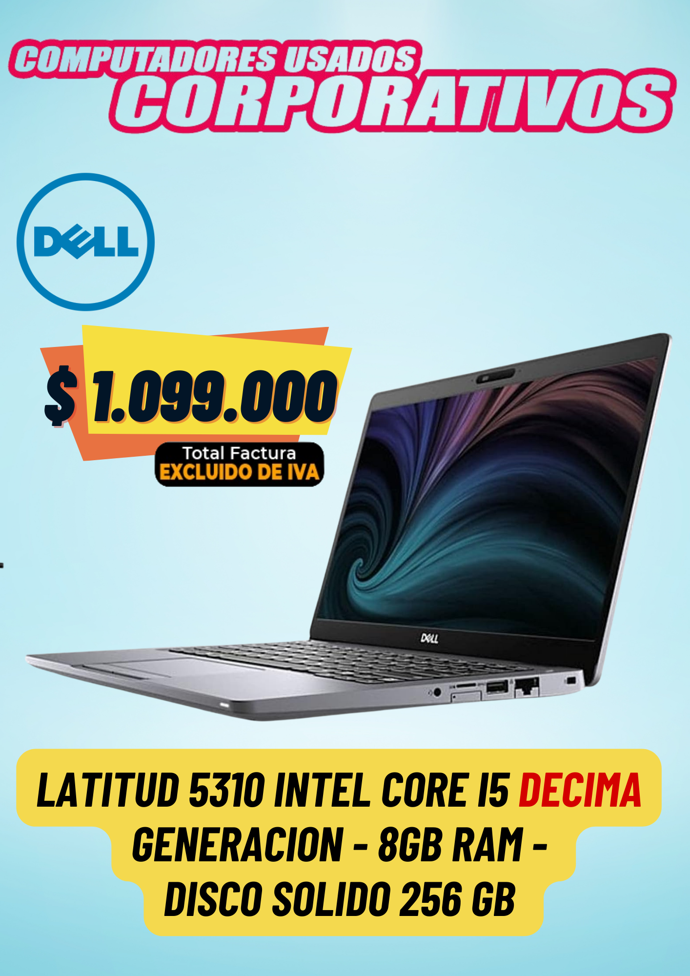 Dell 5310 INTEL®CORE™ I5 decima 256 GB solido